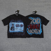 God Family Money Double‑Sided Portrait Graphic Print Crew Neck Streetwear T‑Shirt