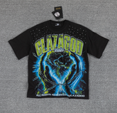 GLAZAGOD 2030 Rhinestone Electric Graphic T-Shirt