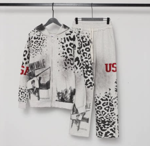 Vale Forever Leopard Graphic Washed Tracksuit Set