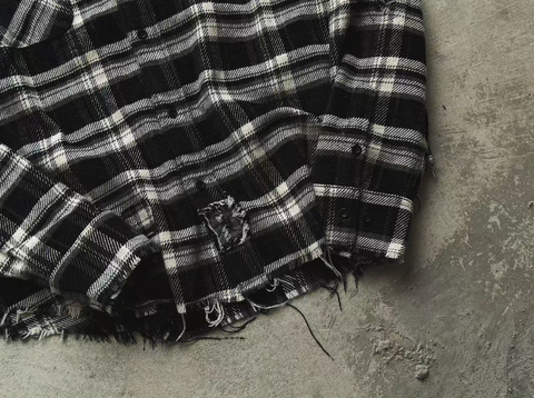 False Perception Rolling Stones Black Plaid Flannel