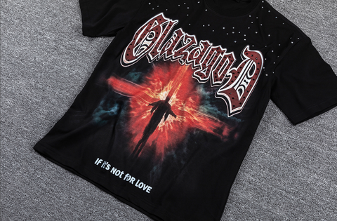 GLAZAGOD Welcome For Pain Red Cross Graphic T-Shirt