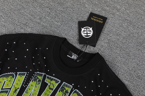 GLAZAGOD 2000 Rhinestone Cosmic Graphic T-Shirt