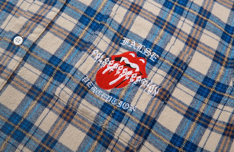 False Perception Rolling Stones Blue Brown Plaidli按貌似Flannel