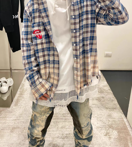 False Perception Rolling Stones Blue Brown Plaidli按貌似Flannel