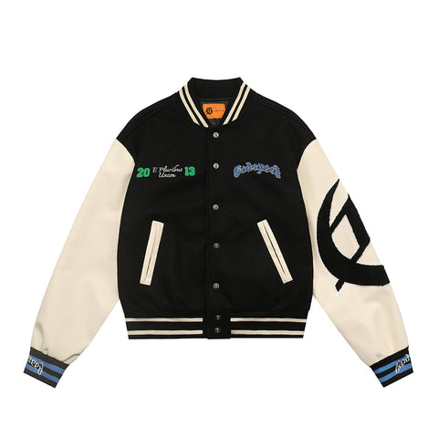 GODSPEED Skeleton Eagle Graphic Varsity Jacket
