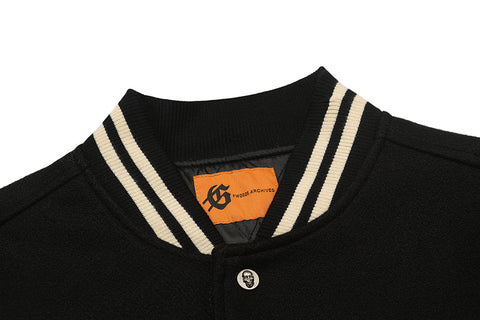 GODSPEED Skeleton Eagle Graphic Varsity Jacket