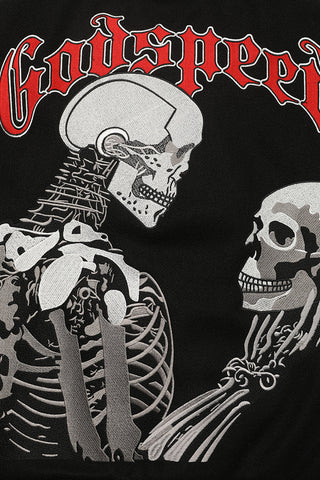 GODSPEED Skull Graphic Varsity Jacket
