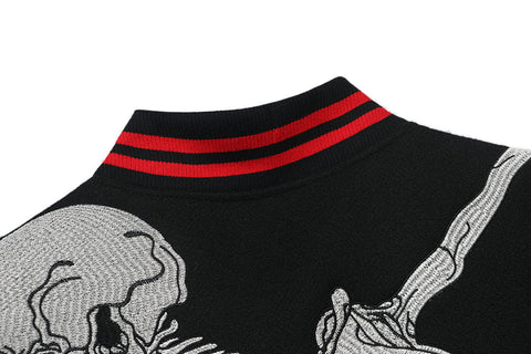 GODSPEED Skeleton Graphic Varsity Jacket