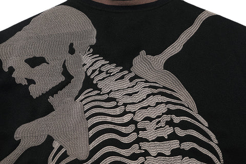 GODSPEED Full Back Skeleton Graphic Varsity Jacket