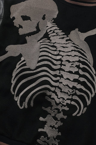 GODSPEED Full Back Skeleton Graphic Varsity Jacket