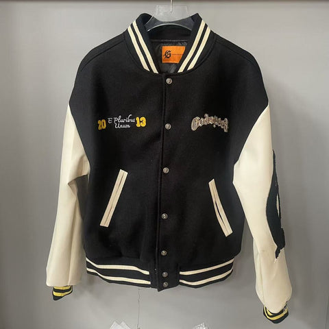 GODSPEED Skull & Wing Graphic Varsity Jacket