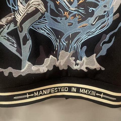 GODSPEED Skull & Wing Graphic Varsity Jacket