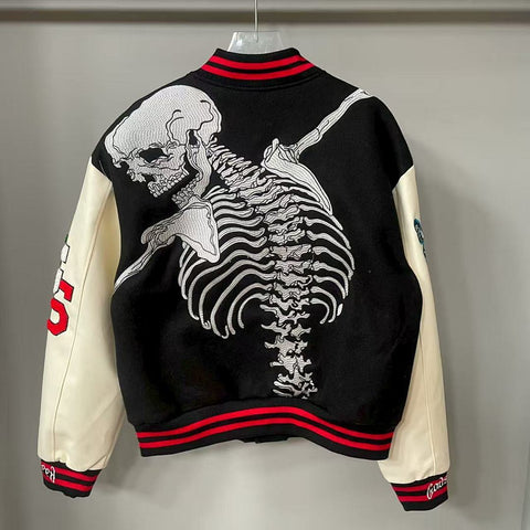 GODSPEED Skeleton Graphic Varsity Jacket