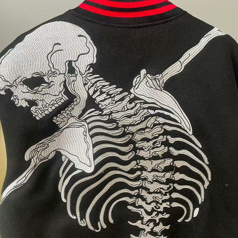 GODSPEED Skeleton Graphic Varsity Jacket