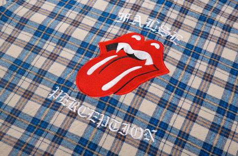False Perception Rolling Stones Blue Brown Plaidli按貌似Flannel