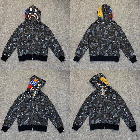 BAPE Shark Galaxy Camo Full Zip Hoodie