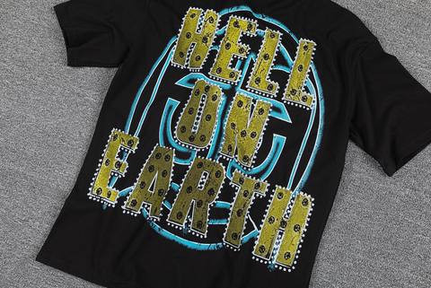 GLAZAGOD 2030 Rhinestone Electric Graphic T-Shirt