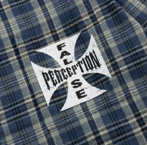 False Perception Iron Cross Embroidered Flannel