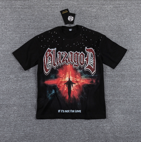 GLAZAGOD Welcome For Pain Red Cross Graphic T-Shirt