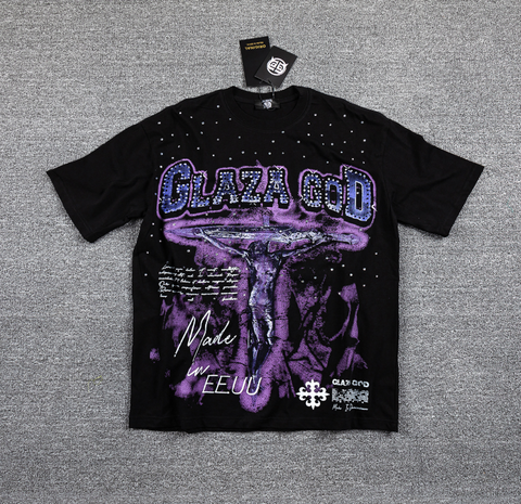 GLAZA GOD Purple UFO Double-Sided Graphic T-Shirt
