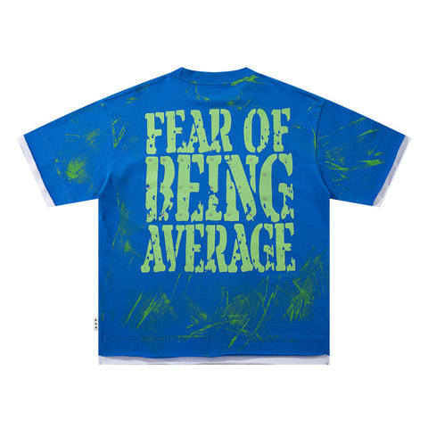 Fear Of Being Average Tie‑Dye Double‑Sided Graphic Print Crew Neck Streetwear T‑Shirt