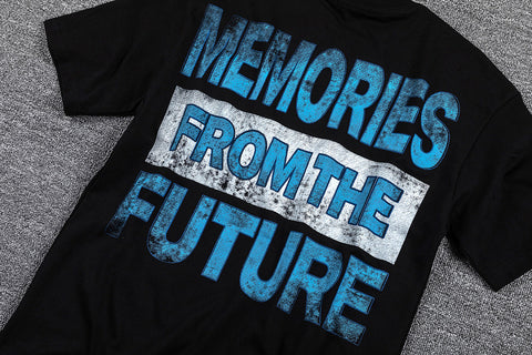 Glazagod "Memories From The Future" Planet Landscape Double‑Sided Graphic Print Crew Neck Streetwear T‑Shirt