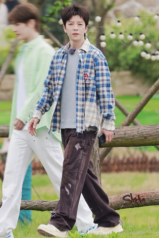 False Perception Rolling Stones Blue Brown Plaidli按貌似Flannel