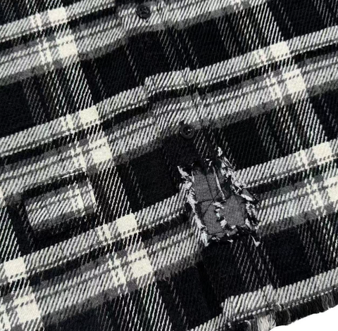 False Perception Rolling Stones Black Plaid Flannel
