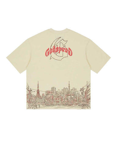 Godspeed Tokyo Skyline Tee Bone