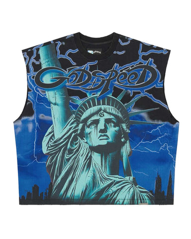 Godspeed Voltage Sleeveless Tee Black/Blue