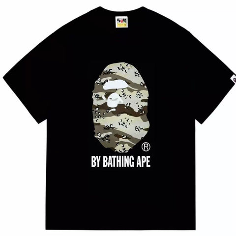BAPE Style Desert Camo Big Ape Head Short-Sleeve Tee - Black
