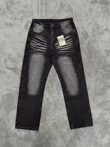 Vale Forever Rhinestone Washed Distressed Jeans