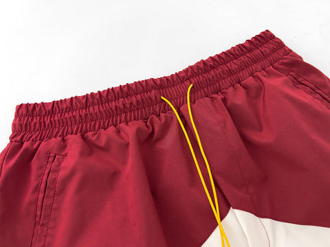 RHUDE Logo Panel Swim Shorts – Pink & White