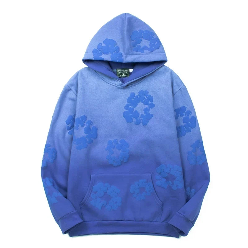 Denim Tears Retro Hip-Hop Hoodie Blue