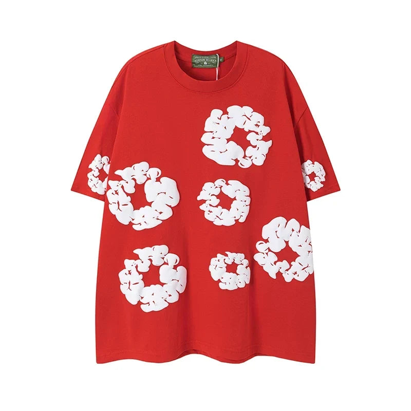 Denim Tears Couple Foam Print Tee Red