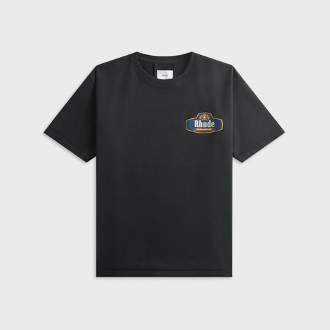Rhude Racing Crest Tee - Vintage Black / Navy