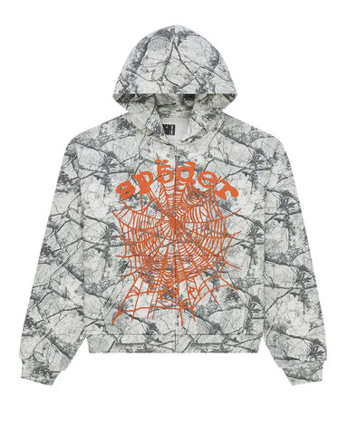 Sp5der Realtree OG Web V2 Zip Up Hoodie White Camo