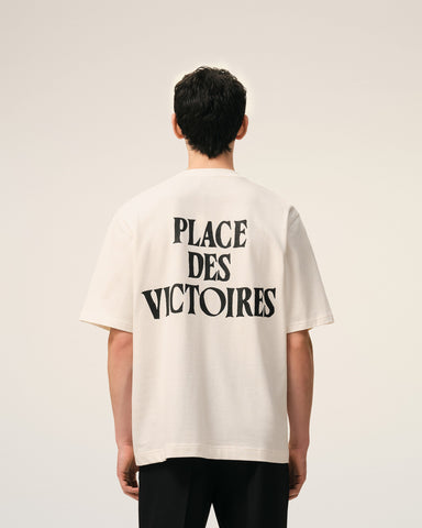 White Cotton Place Des Victoires Print T-shirt