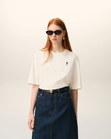 White Cotton Place Des Victoires Print T-shirt