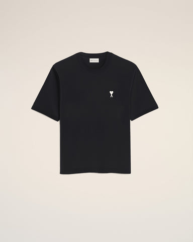 Black printed cotton "Place des Victoires" t-shirt