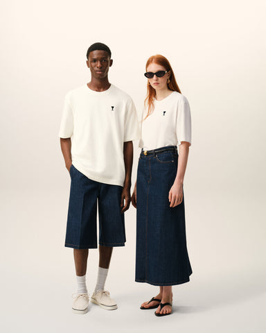 White Cotton Place Des Victoires Print T-shirt