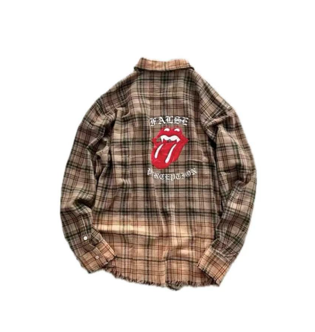 False Perception Rolling Stones Brown Cream Flannel