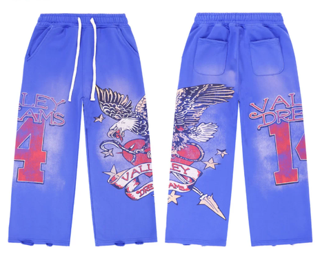 Vale Forever Blue Nostalgia Eagle Graphic Tracksuit Set
