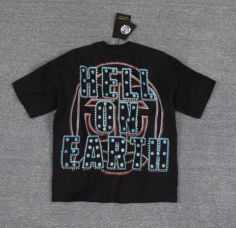 GLAZAGOD 2000 Rhinestone Cosmic Graphic T-Shirt
