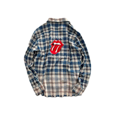 False Perception Rolling Stones Blue Brown Plaidli按貌似Flannel