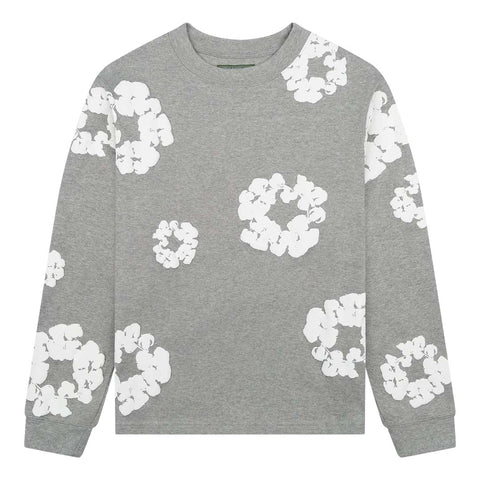 Denim Tears Cotton Wreath Grey Long Sleeve Tee