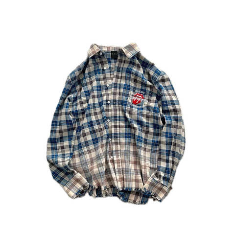False Perception Rolling Stones Blue Brown Plaidli按貌似Flannel