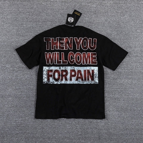 Glazagod Red Star "Then You Welcome For Pain" Double‑Sided Graphic Print Crew Neck Streetwear T‑Shirt